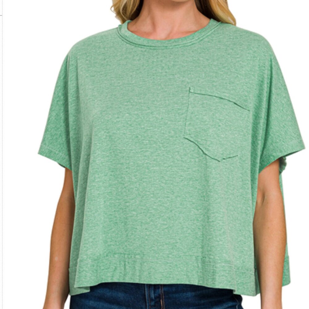 #68 ZENANA EXPOSED SEAM BOXY TOP